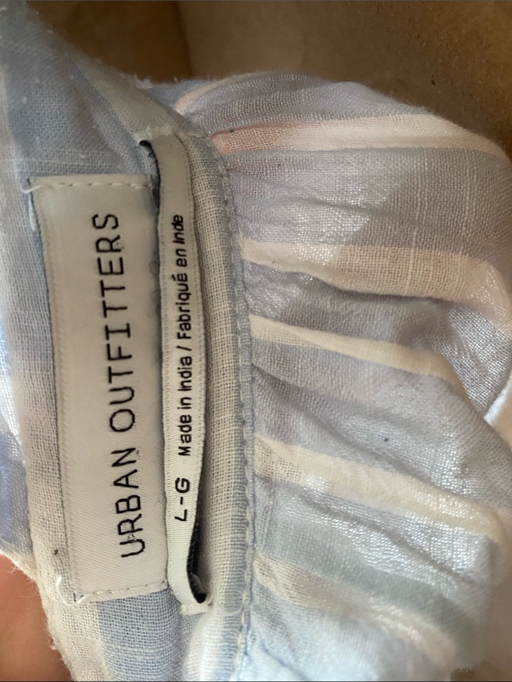 Urban Outfitters Sky Blue Striped Dress with Floral Embroidered Pockets - Picture 2 of 9